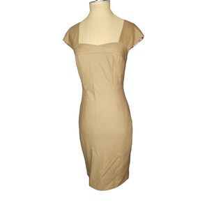 Ted Baker London Dark Beige/Light Brown Sleeveless Dress Lined Size 0